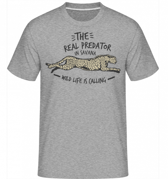Cheetah - Shirtinator Männer T-Shirt - Grau meliert - Vorn