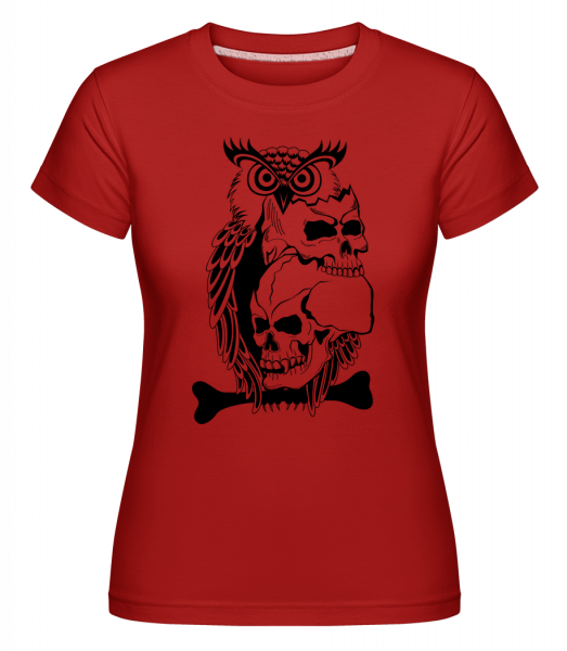 Owls Skulls Tattoo -  Shirtinator Women's T-Shirt - Red - Vorn
