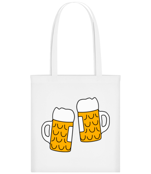 Zwei Bier - Stofftasche - Weiß - Vorne