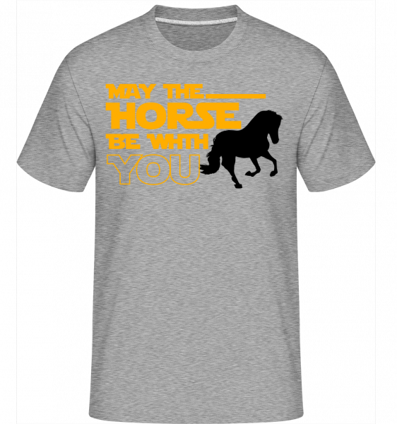 May The Horse Be With You - Shirtinator Männer T-Shirt - Grau meliert - Vorn