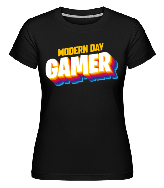 Modern Day Gamer -  Shirtinator Women's T-Shirt - Black - Front