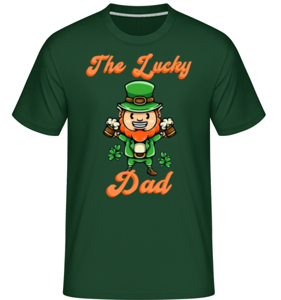 St Patrick's Day Lucky Dad - Shirtinator Männer T-Shirt - Flaschengrün - Vorne