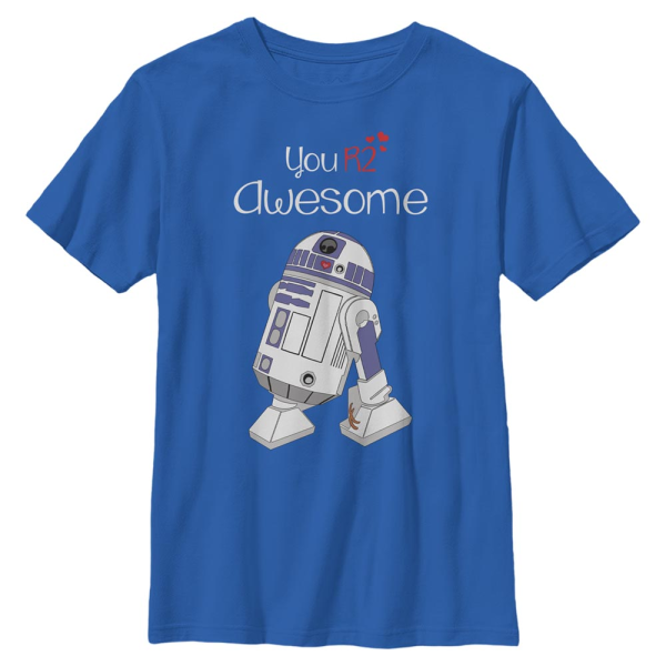 Star Wars - R2-D2 You R2 Awesome - Valentinstag - Kinder T-Shirt - Royalblau - Vorne