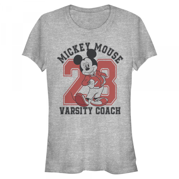 Disney - Micky Maus - Mickey Mouse Varsity Mouse - Frauen T-Shirt - Grau meliert - Vorne