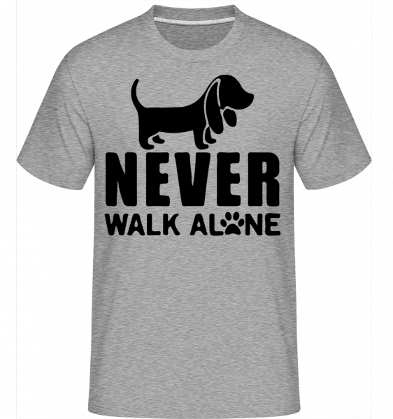 Never Walk Alone Dog - Shirtinator Männer T-Shirt - Grau Meliert - Vorn