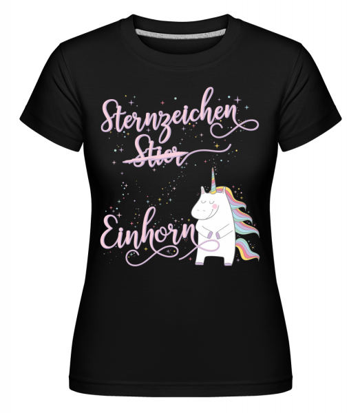 Sternzeichen Einhorn Stier - Shirtinator Frauen T-Shirt - Schwarz - Vorn