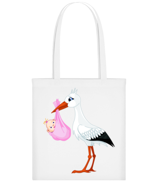 Storch Bringt Baby - Stofftasche - Weiß - Vorne