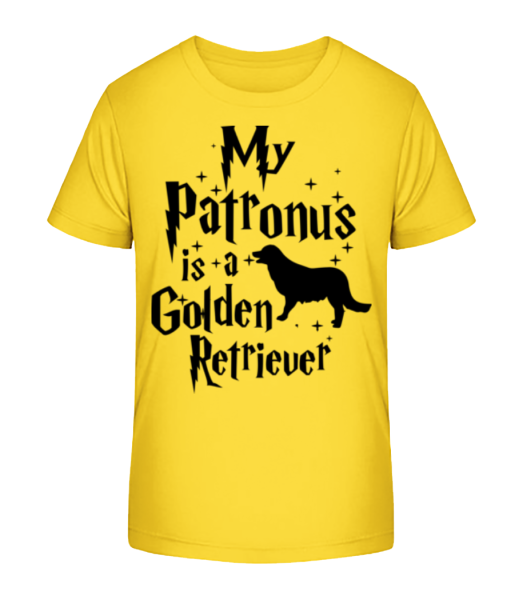 My Patronus Is A Golden Retrieve - Kid's Bio T-Shirt Stanley Stella - Yellow - Front