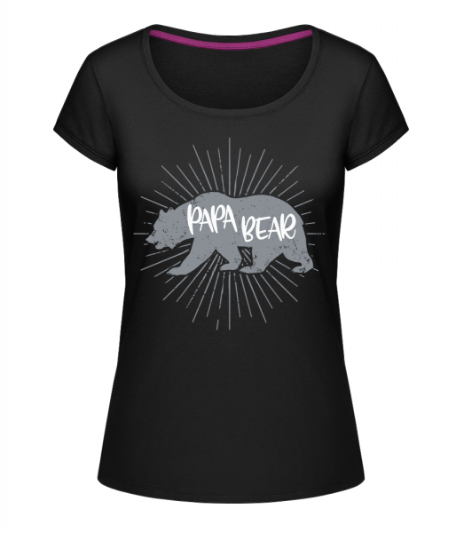 Papa Bear - Frauen T-Shirt U-Ausschnitt - Schwarz - Vorn