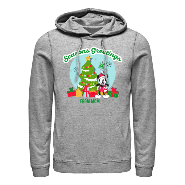 Disney Classics - Mickey Mouse - Mickey Mouse Greetings From Mom - Christmas - Unisex Hoodie - Heather grey - Front