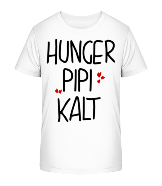 Hunger Pipi Kalt - Kinder Bio T-Shirt Stanley Stella - Weiß - Vorne