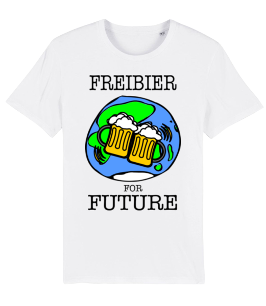 Freibier For Future - Männer Bio T-Shirt Stanley Stella - Weiß - Vorne