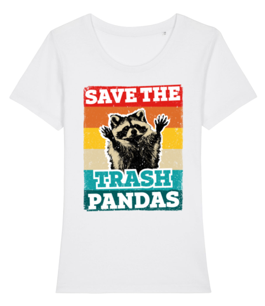 Save The Trash Pandas - Women's Organic T-Shirt Stanley Stella - White - Front