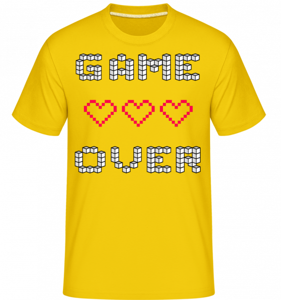 Game Over Hearts Sign - Shirtinator Männer T-Shirt - Goldgelb - Vorn