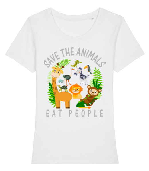 Save The Animals - Women's Organic T-Shirt Stanley Stella - White - Front