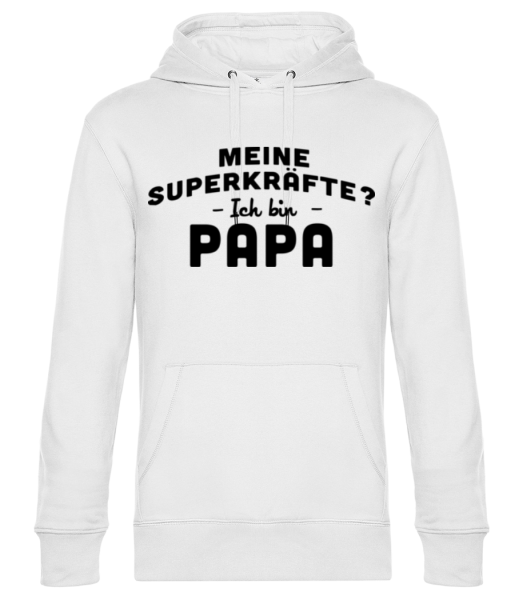 Superkräfte Papa - Unisex Premium Hoodie - Weiß - Vorne