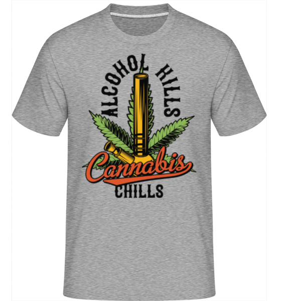Cannabis Chills - Shirtinator Männer T-Shirt - Grau meliert - Vorne