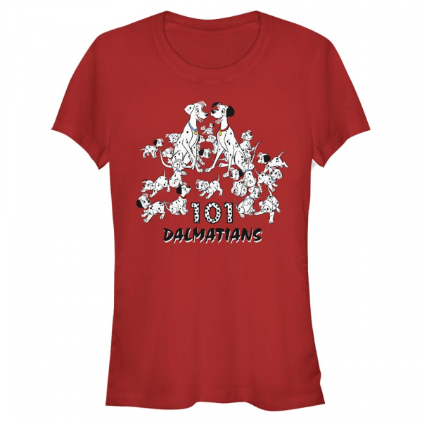 Disney Classics - 101 Dalmatians - Skupina Dalmatian Group - Women's T-Shirt - Red - Front