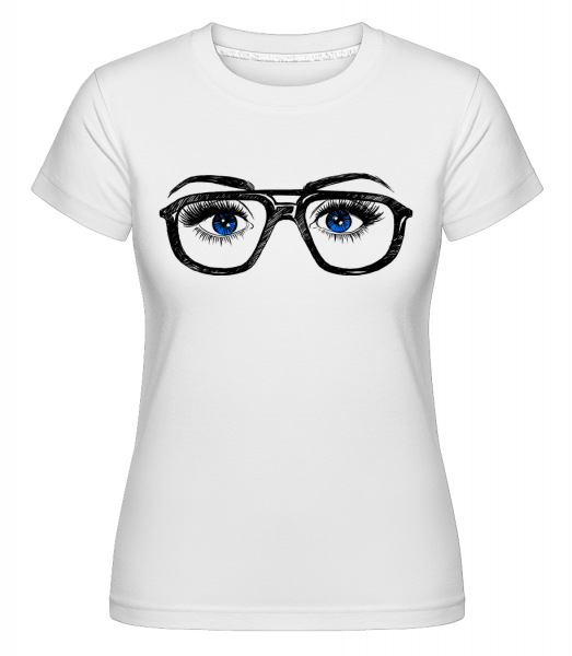 Hipster Augen Blau - Shirtinator Frauen T-Shirt - Weiß - Vorn