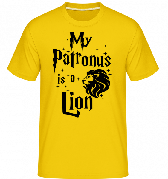 My Patronus Is A Lion - Shirtinator Männer T-Shirt - Goldgelb - Vorn
