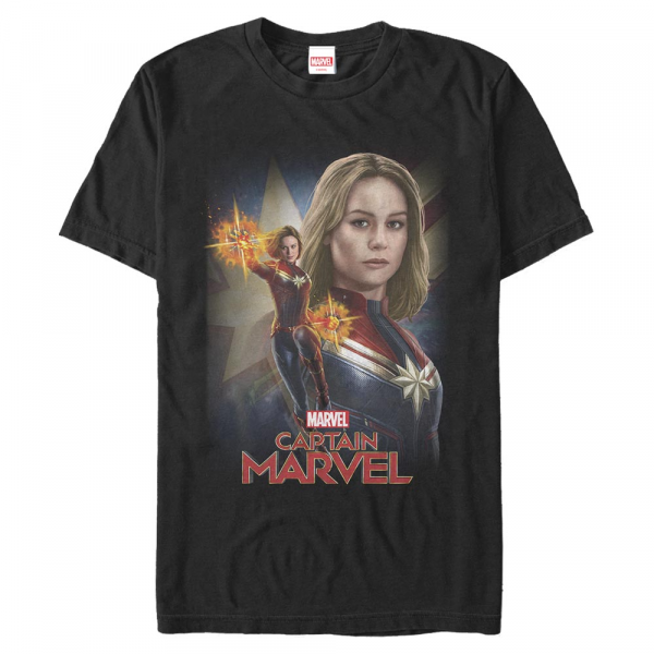 Marvel - Captain Marvel - Captain Marvel Cap - Männer T-Shirt - Schwarz - Vorne