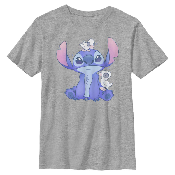 Disney Classics - Lilo & Stitch - Lilo & Stitch Cute Ducks - Kinder T-Shirt - Grau meliert - Vorne