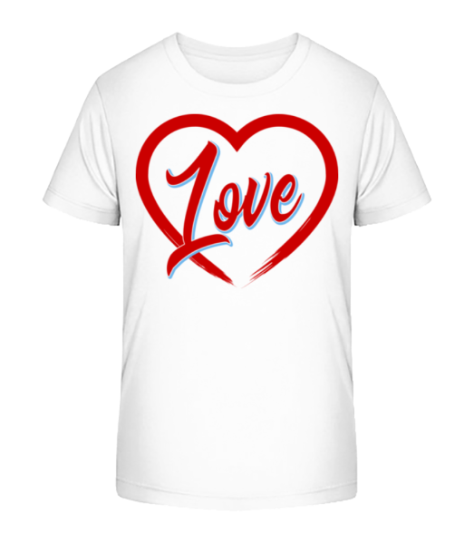 Heart Love - Kid's Bio T-Shirt Stanley Stella - White - Front