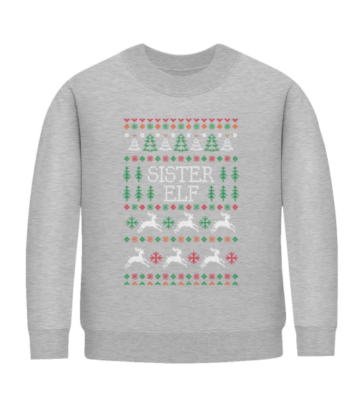Sister Elf - Kid's Sweatshirt - Heather grey - Front