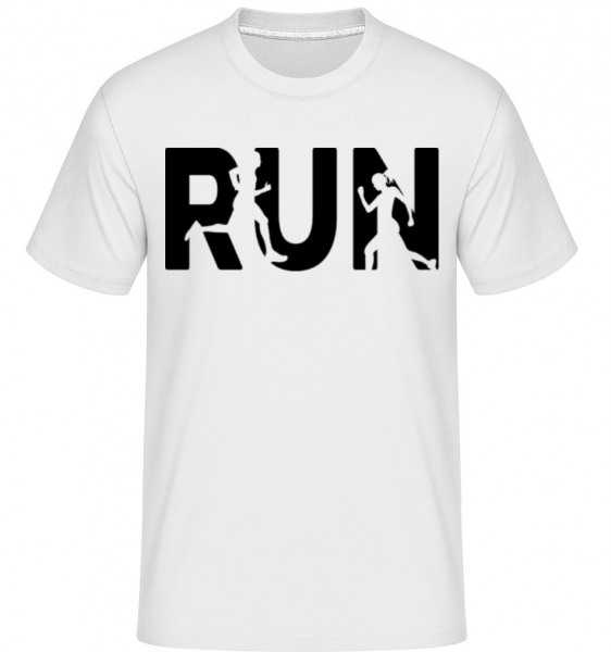 Run -  Shirtinator Men's T-Shirt - White - Front