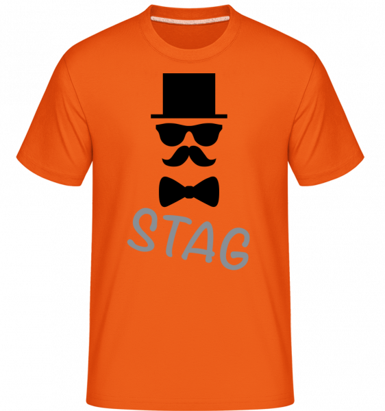 Stag - Schnurrbart - Shirtinator Männer T-Shirt - Orange - Vorn