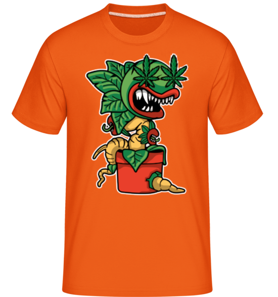 Cannabis Pflanze - Shirtinator Männer T-Shirt - Orange - Vorne