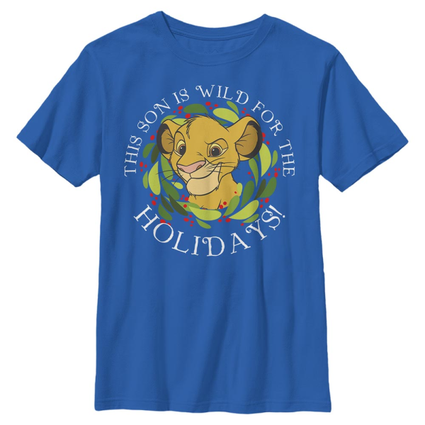 Disney - Der König der Löwen - Simba Holiday Roar - Kinder T-Shirt - Royalblau - Vorne
