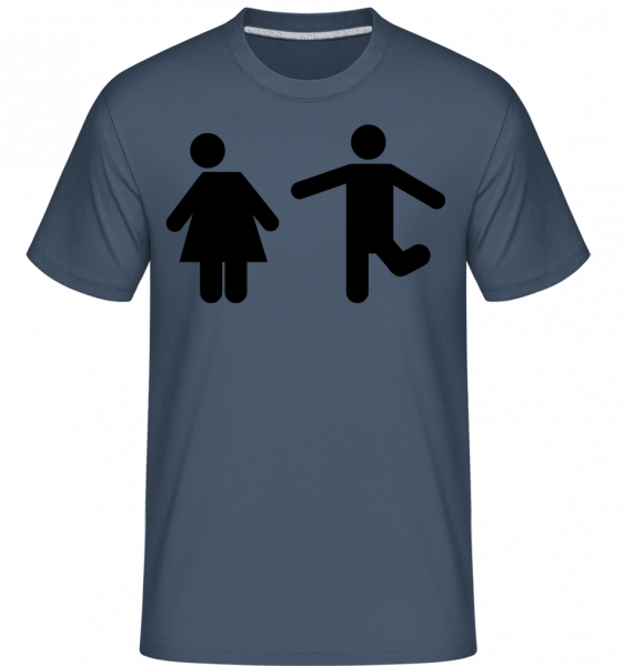 Frau Und Mann Logo - Shirtinator Männer T-Shirt - Denim - Vorn