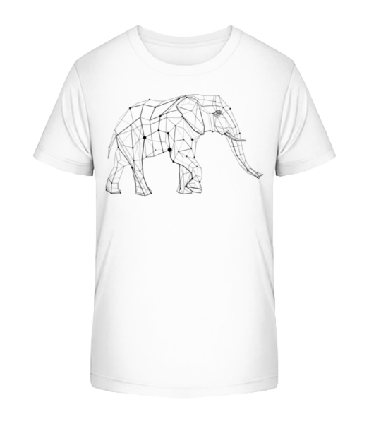 Polygon Elefant - Kinder Bio T-Shirt Stanley Stella - Weiß - Vorne