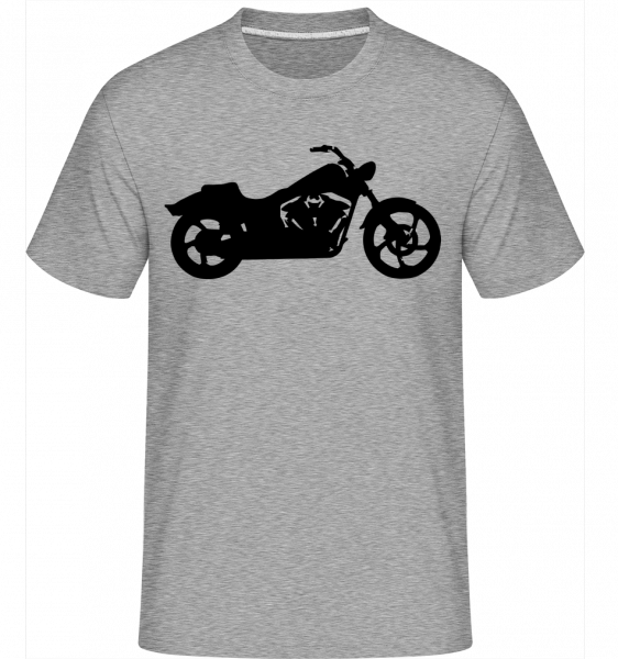 Motorrad Schatten - Shirtinator Männer T-Shirt - Grau meliert - Vorn