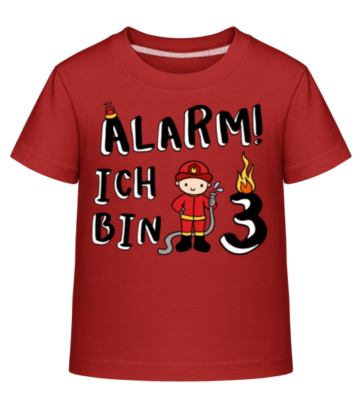 Alarm Ich Bin 3 - Kinder Shirtinator T-Shirt - Rot - Vorne