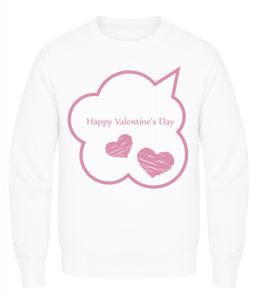 Happy Valentine's Day Bubble - Men's Sweatshirt AWDis - White - Front