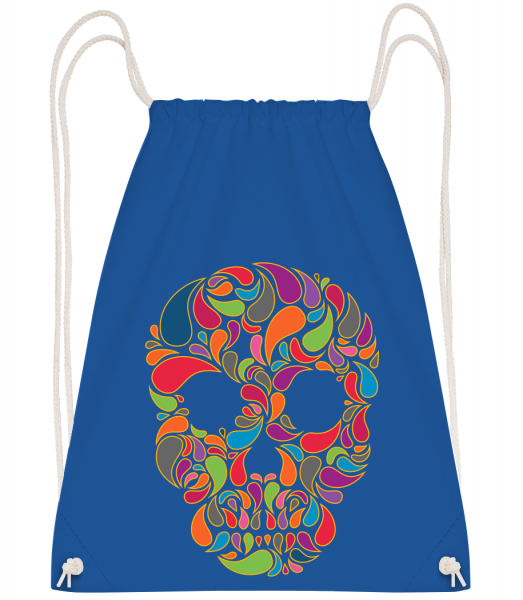 Colorful Skull - Drawstring Backpack - Royal blue - Vorn