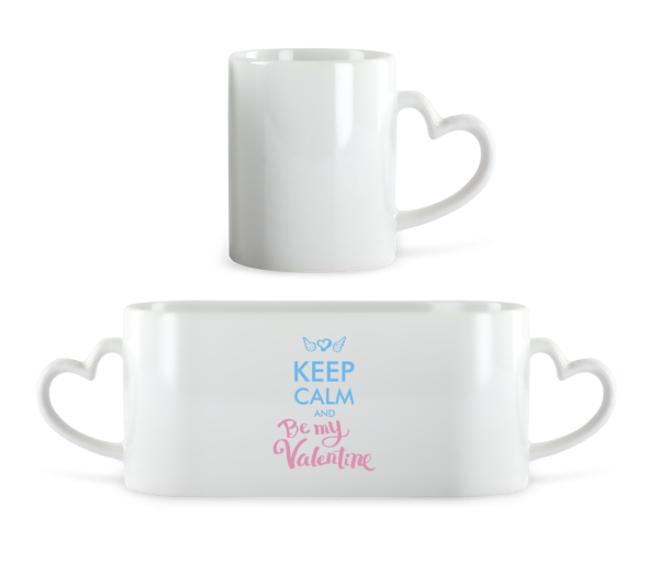 Keep Calm And Be My Valentine - Heart Mug - White - Front