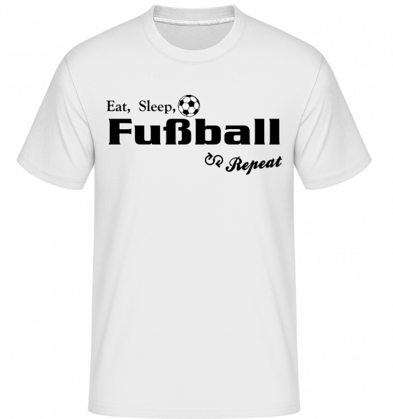 Eat, Sleep, Fußball & Repeat - Shirtinator Männer T-Shirt - Weiß - Vorn