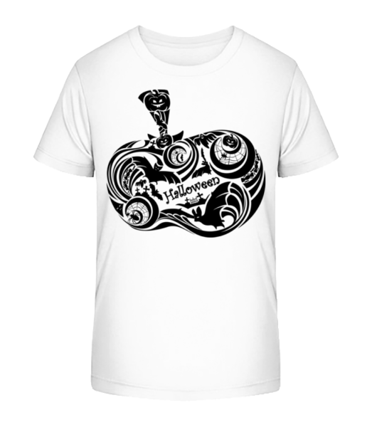 Halloween Fledermaus Kürbis - Kinder Bio T-Shirt Stanley Stella - Weiß - Vorne