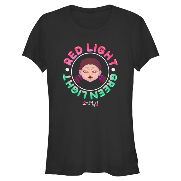 Netflix - Squid Game - Logo RedGreen Stamp - Frauen T-Shirt - Schwarz - Vorne