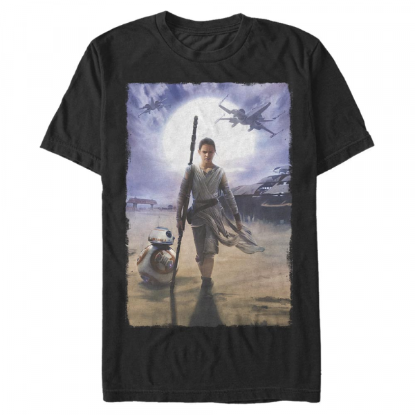 Star Wars - Episode 7 - Skupina Rey Painting - Men's T-Shirt - Black - Front