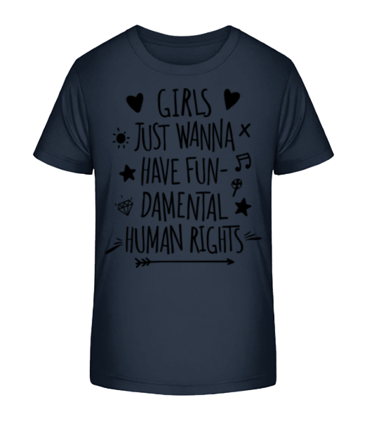 Damental Human Rights - Kinder Bio T-Shirt Stanley Stella - Marine - Vorne