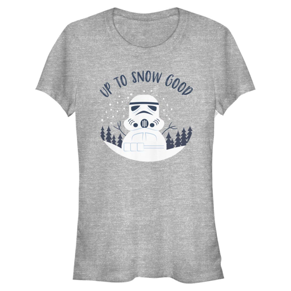 Star Wars - Stormtrooper Snow Good - Weihnachten - Frauen T-Shirt - Grau meliert - Vorne