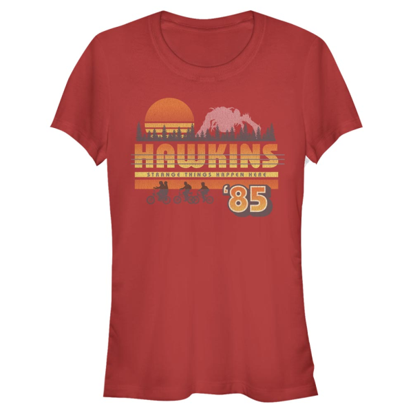 Netflix - Stranger Things - Hawkins Vintage Sunsnet - Women's T-Shirt - Red - Front