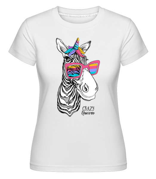 Crazy Unicorn - Shirtinator Frauen T-Shirt - Weiß - Vorn