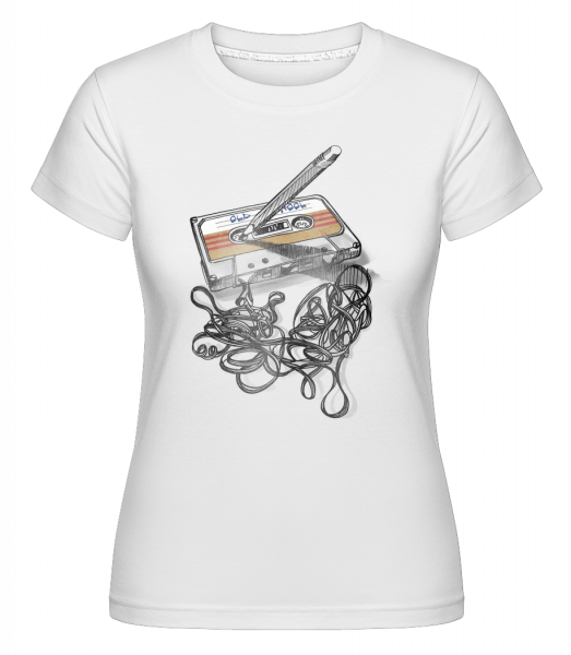 Old School Kassette - Shirtinator Frauen T-Shirt - Weiß - Vorn