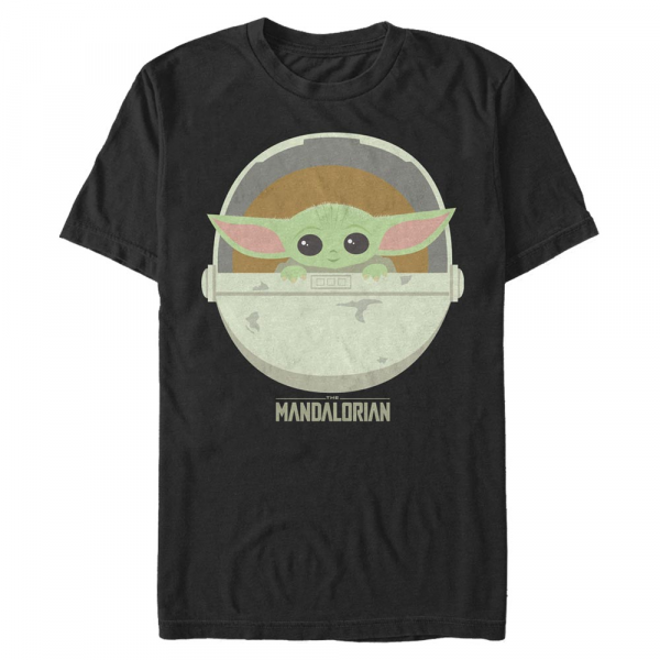Star Wars - The Mandalorian - The Child Cute Bassinet - Men's T-Shirt - Black - Front
