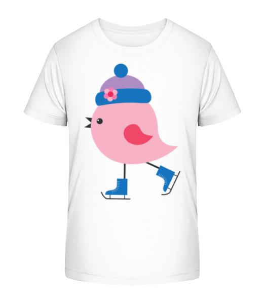 Ice Skate Bird - Kid's Bio T-Shirt Stanley Stella - White - Front